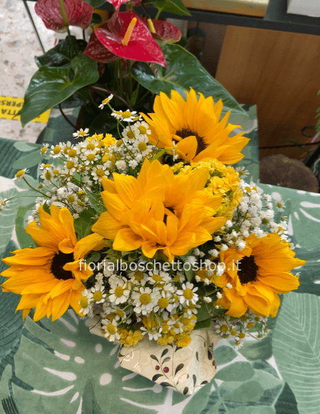 Centro tavola con girasoli